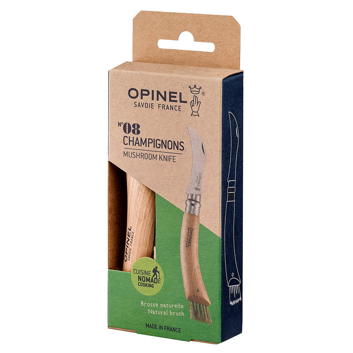 Opinel No. 8 Beech Wood Mushroom Knife