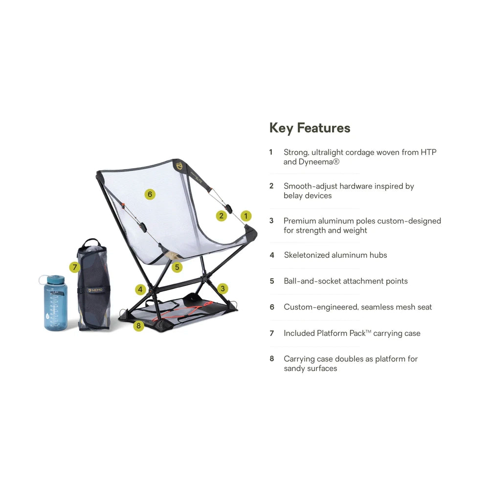 NEMO Moonlite Elite Reclining Hiking Chair, 617g