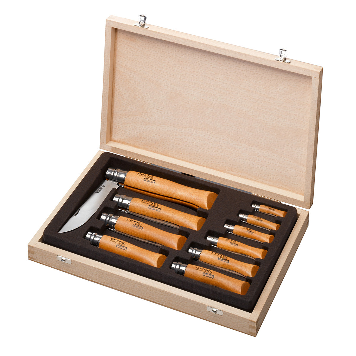 Opinel Traditional Classic Carbon Collector's Tray in Wooden Gift Box
