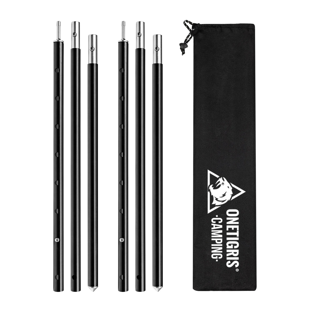 OneTigris 6061 Aluminium Telescopic Tarp Poles, Set of 2