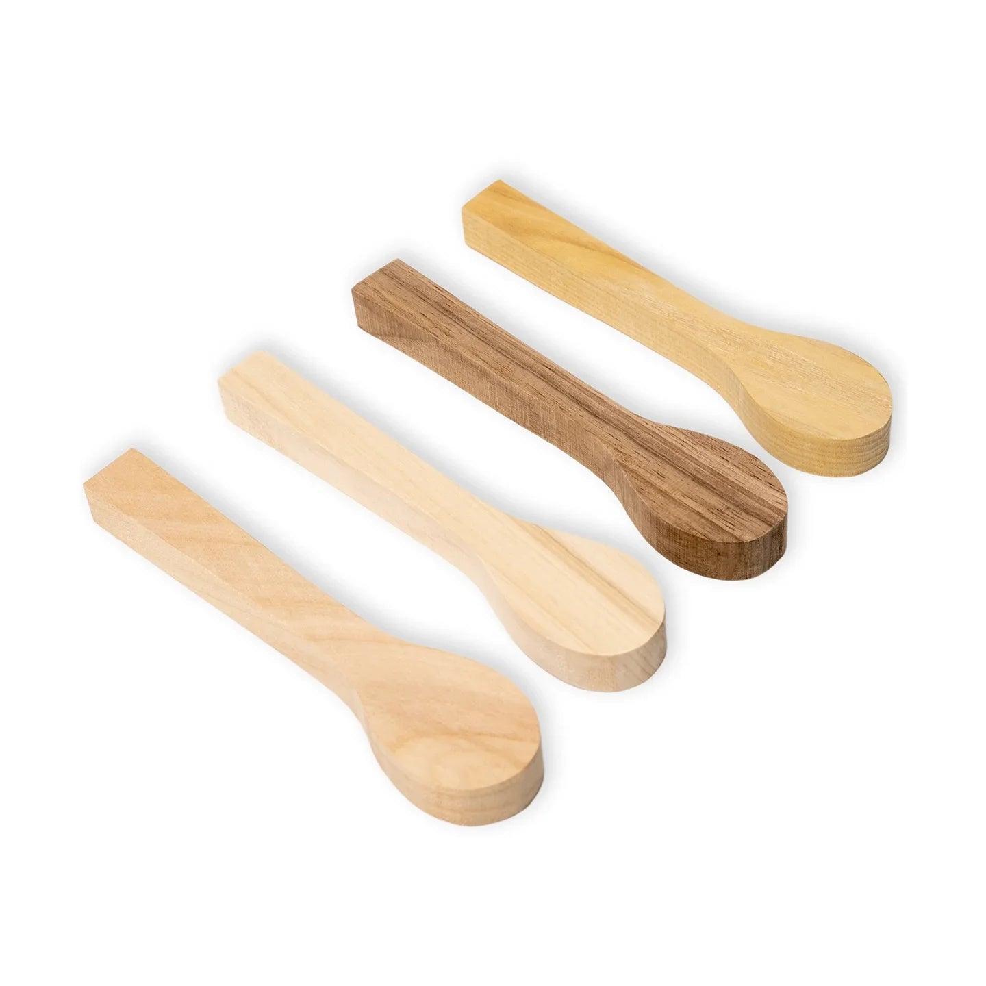 BeaverCraft Spoon Blanks Set of 4 - Cherry, Mulberry, Walnut & Basswood