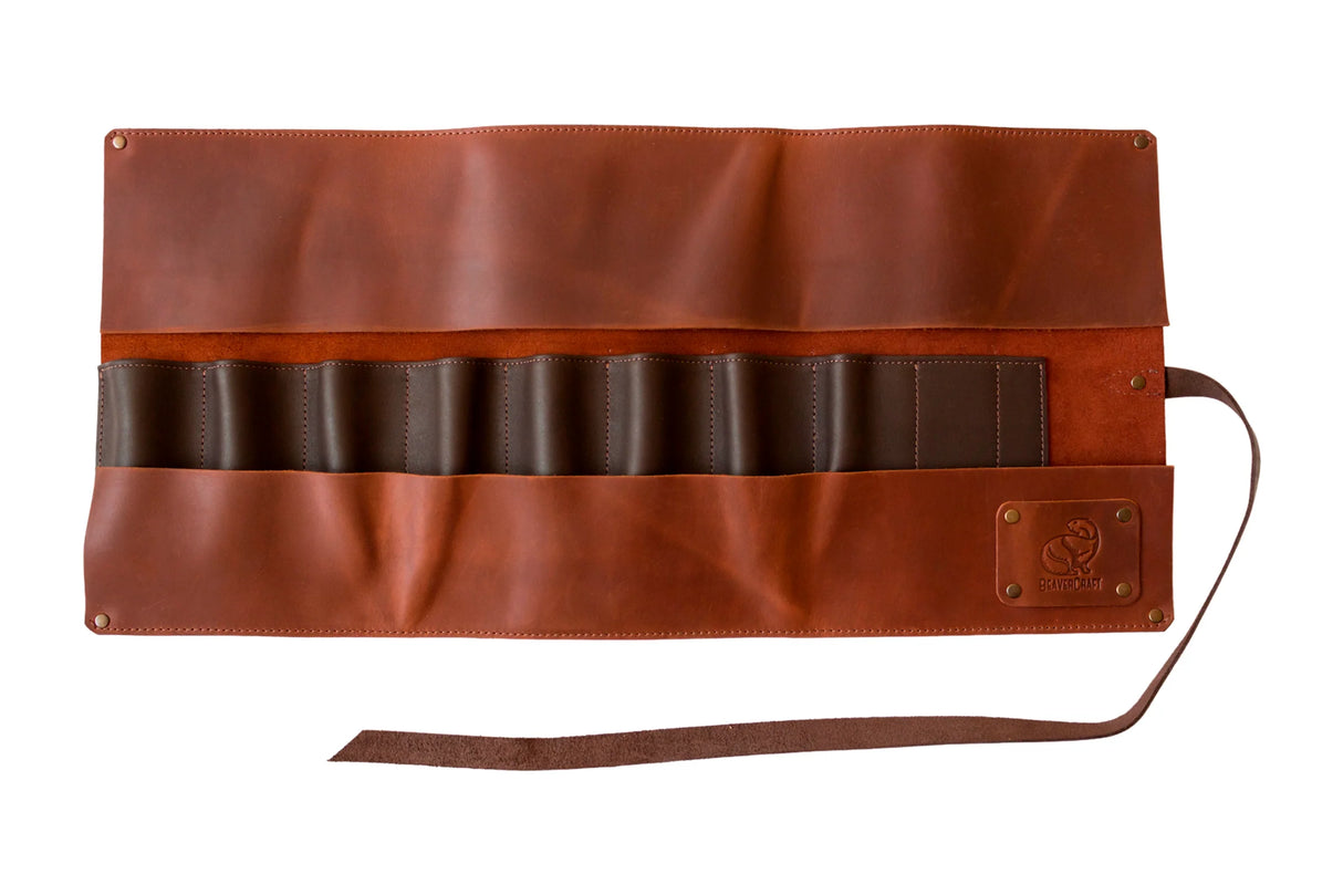 BeaverCraft 10 Pocket Genuine Leather Tool Roll