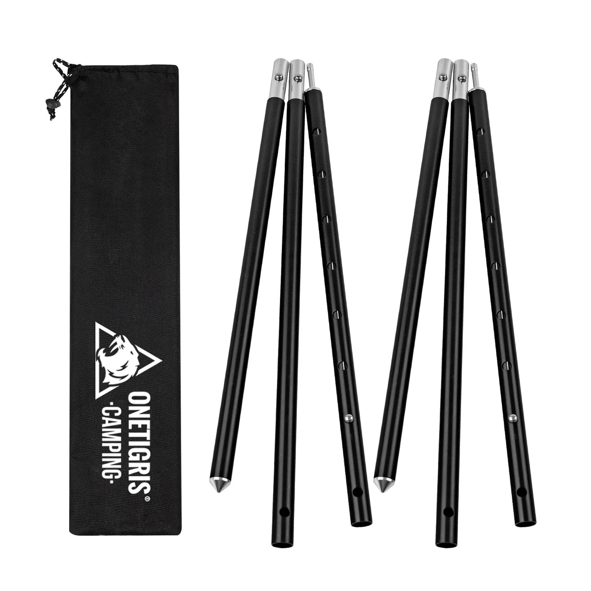 OneTigris 6061 Aluminium Telescopic Tarp Poles, Set of 2