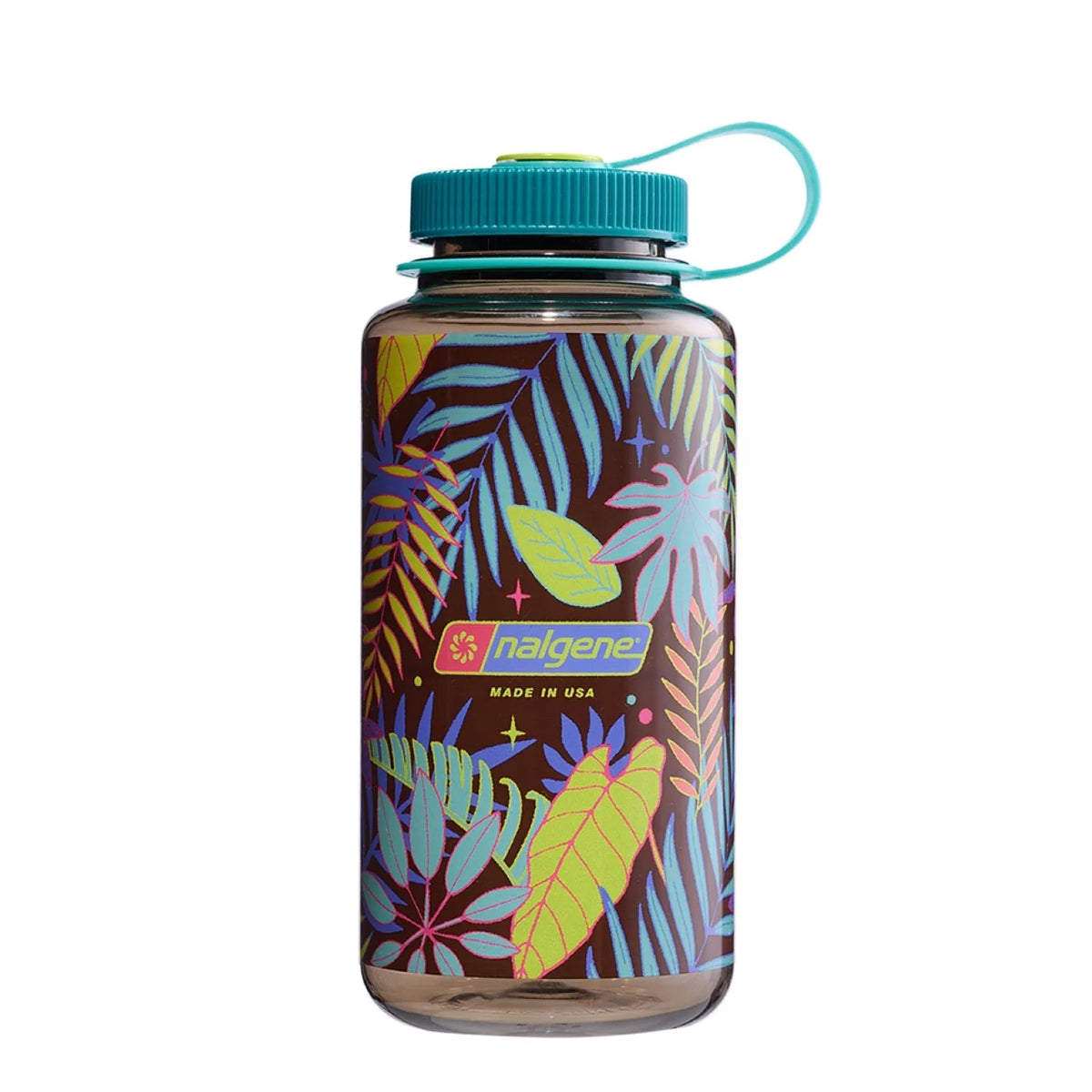 Nalgene Wide Mouth Sustain Botanicals Water Bottle, 1 Litre, Woodsman Botanical