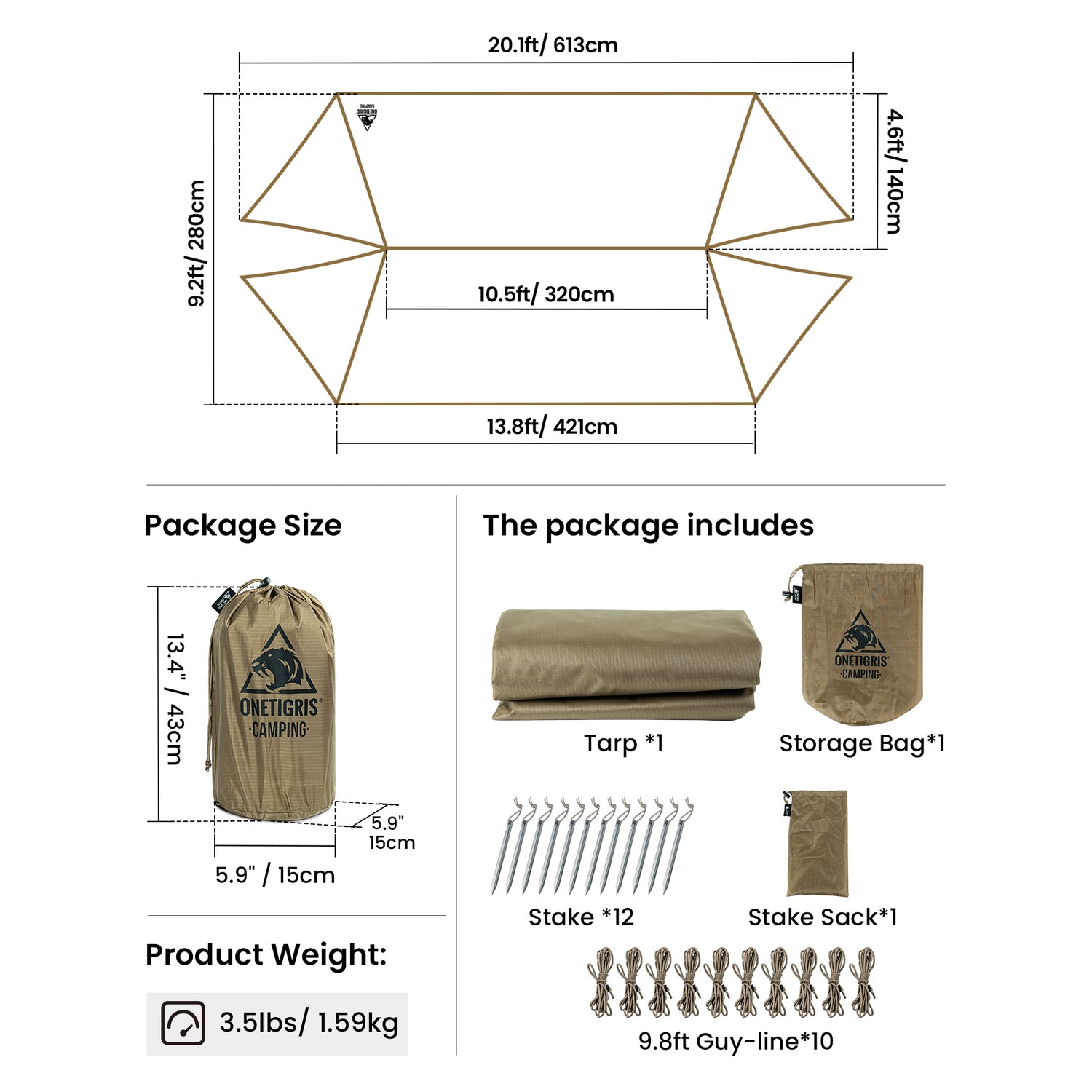 OneTigris Proteus Rain Fly Camping Tarp