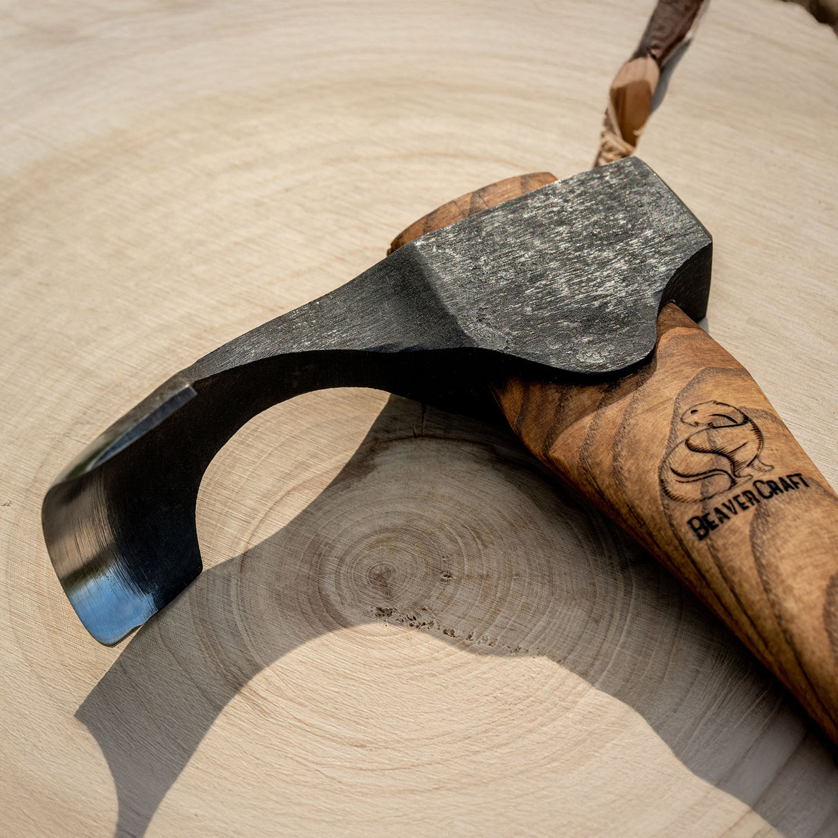 BeaverCraft Compact Wood Carving Adze with Leather Sheath