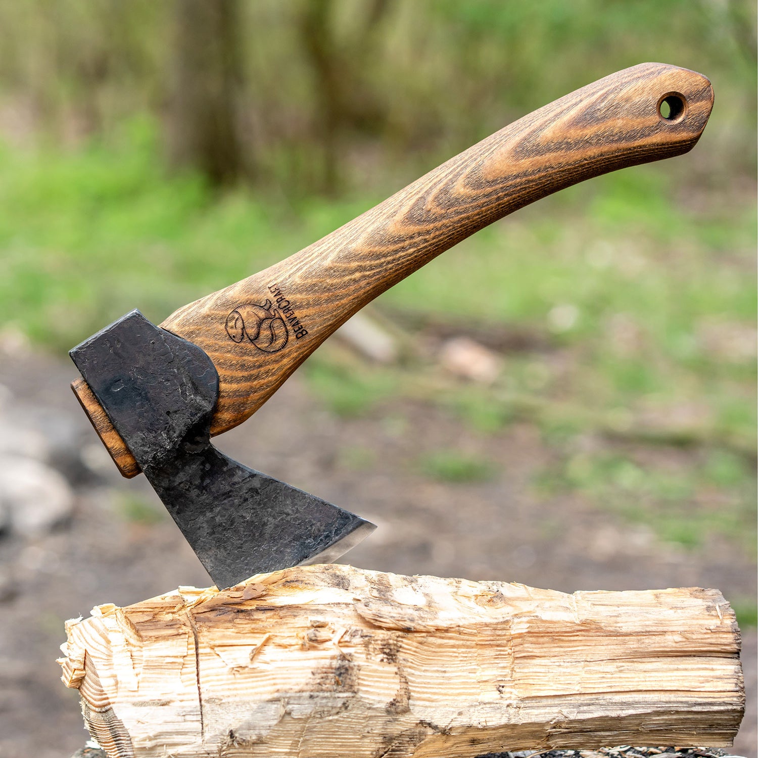 BeaverCraft Bushcraft Carving Hatchet with Leather Sheath