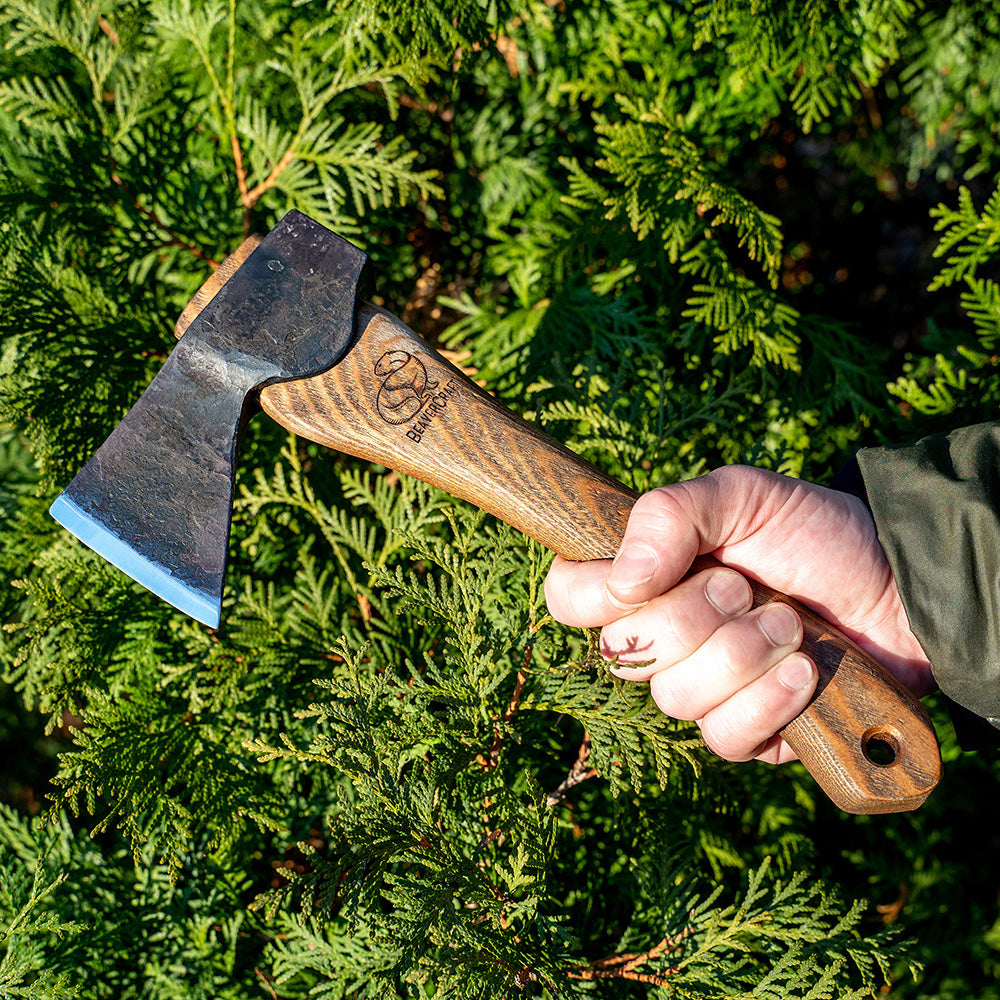 BeaverCraft Bushcraft Carving Hatchet with Leather Sheath