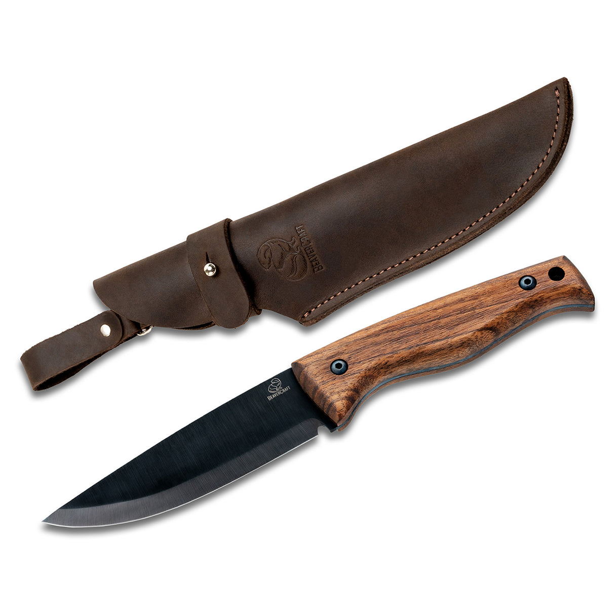 BeaverCraft Nightfall Bushcraft Knife with Leather Sheath