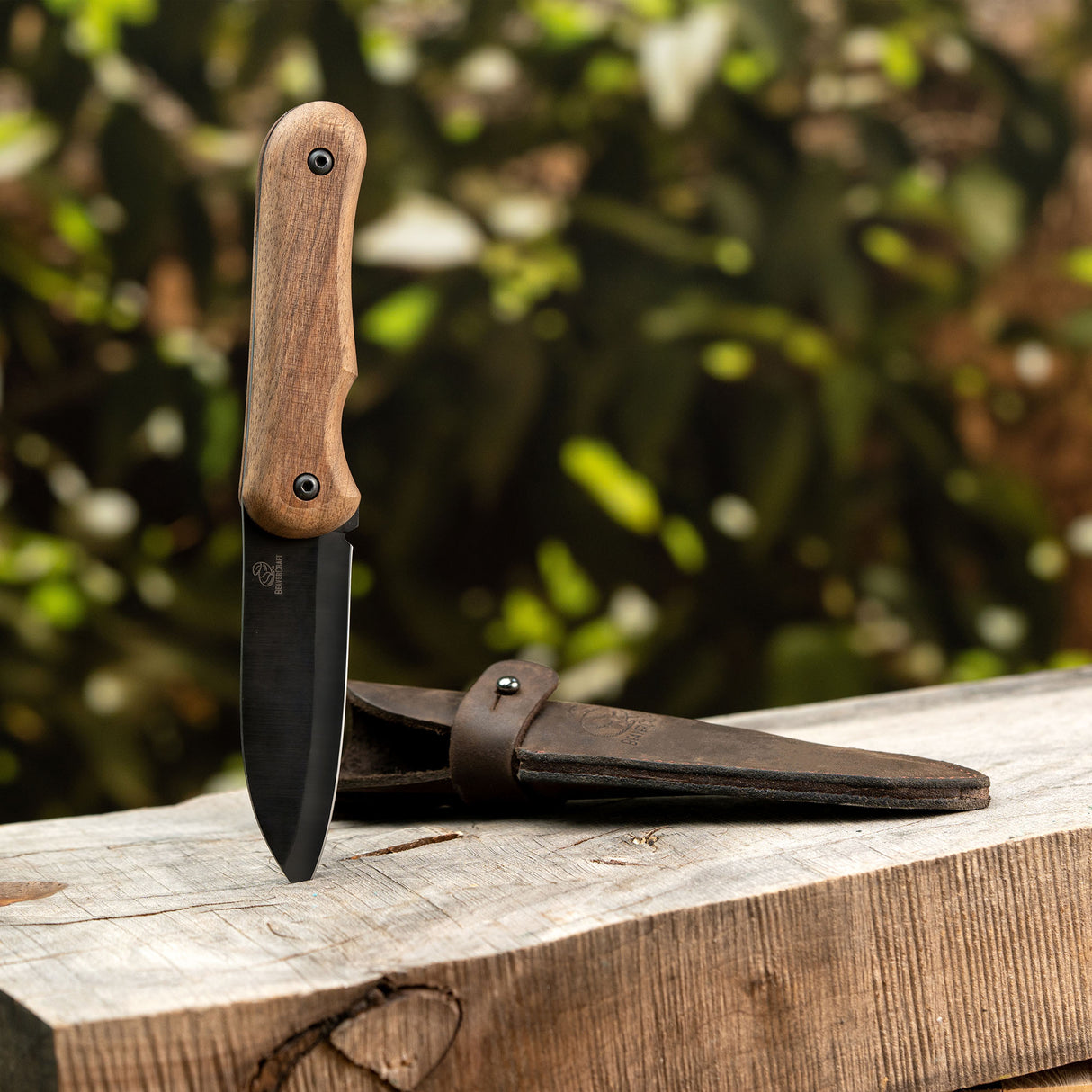 BeaverCraft Shadow Compact Bushcraft Knife with Leather Sheath