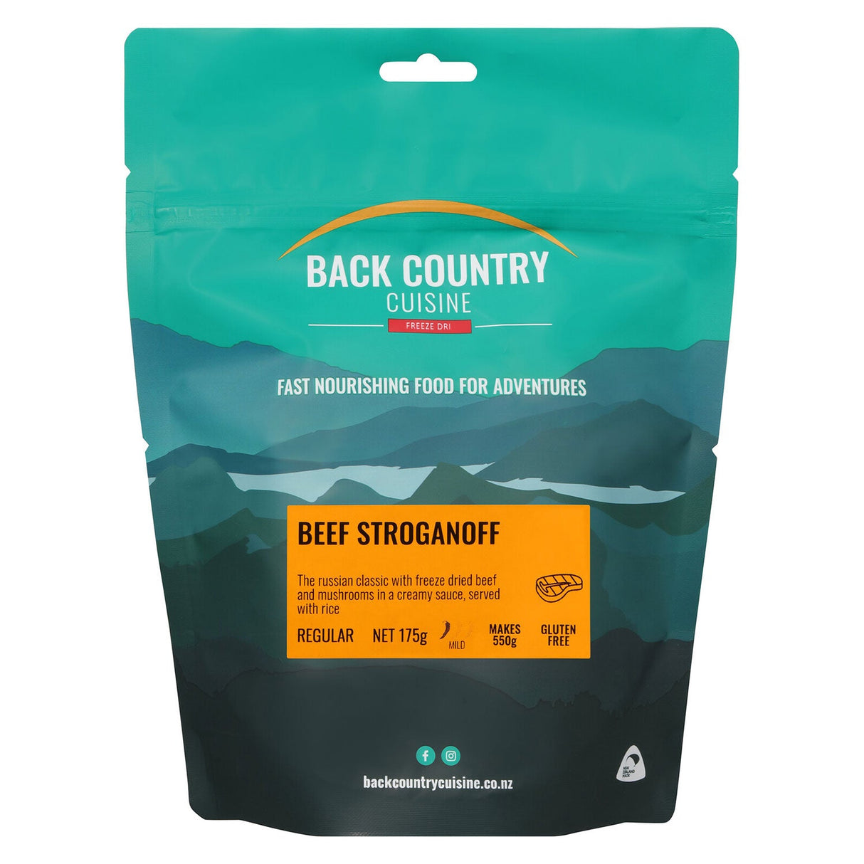 Back Country Cuisine Freeze Dried Beef Stroganoff, 550g - Gluten Free