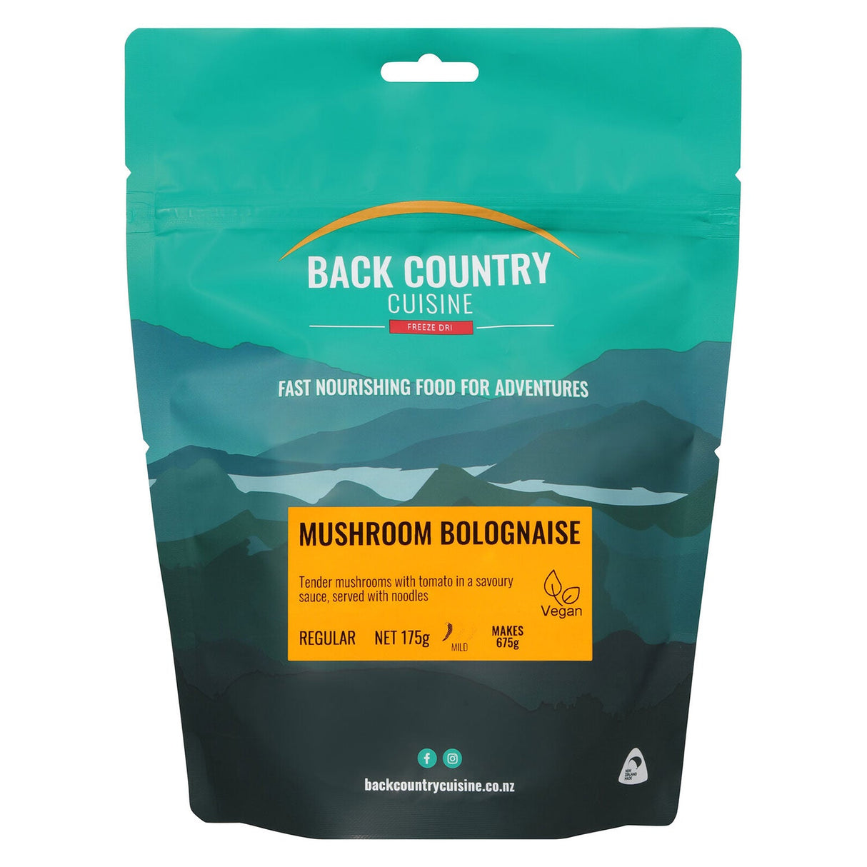 Back Country Cuisine Freeze Dried Mushroom Bolognaise, 675g - Vegan