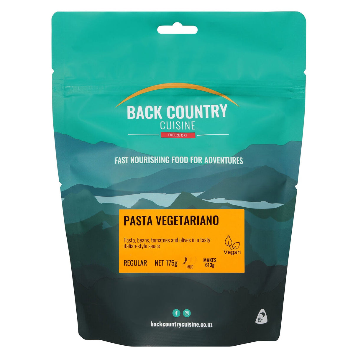 Back Country Cuisine Freeze Dried Pasta Vegetariano, 613g - Vegan
