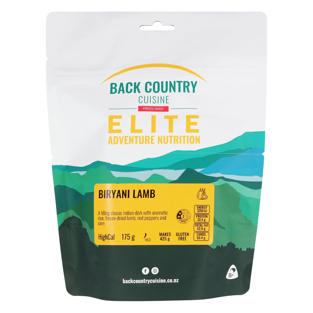 Back Country Cuisine Freeze Dried Biryani Lamb - Elite, 425g