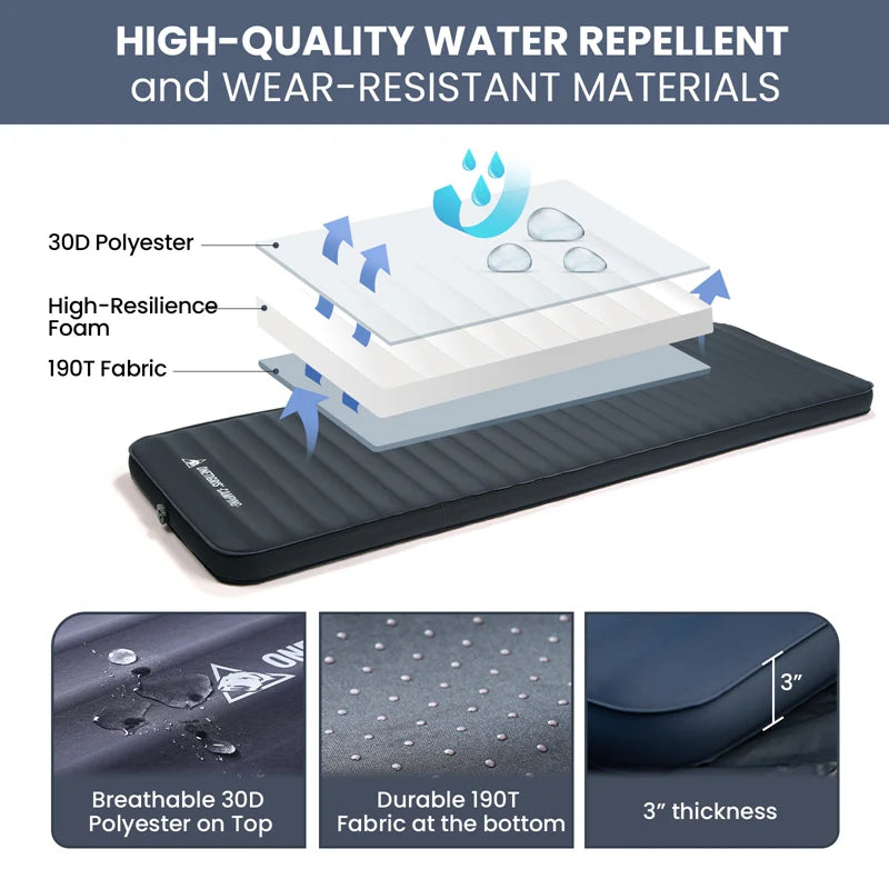 OneTigris Dreamstar Self-Inflating Mattress, R-Value 6.3
