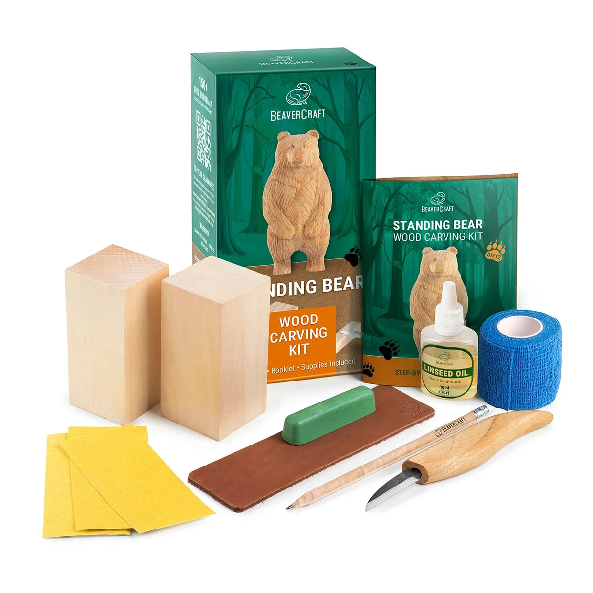 BeaverCraft Standing Bear Carving Kit