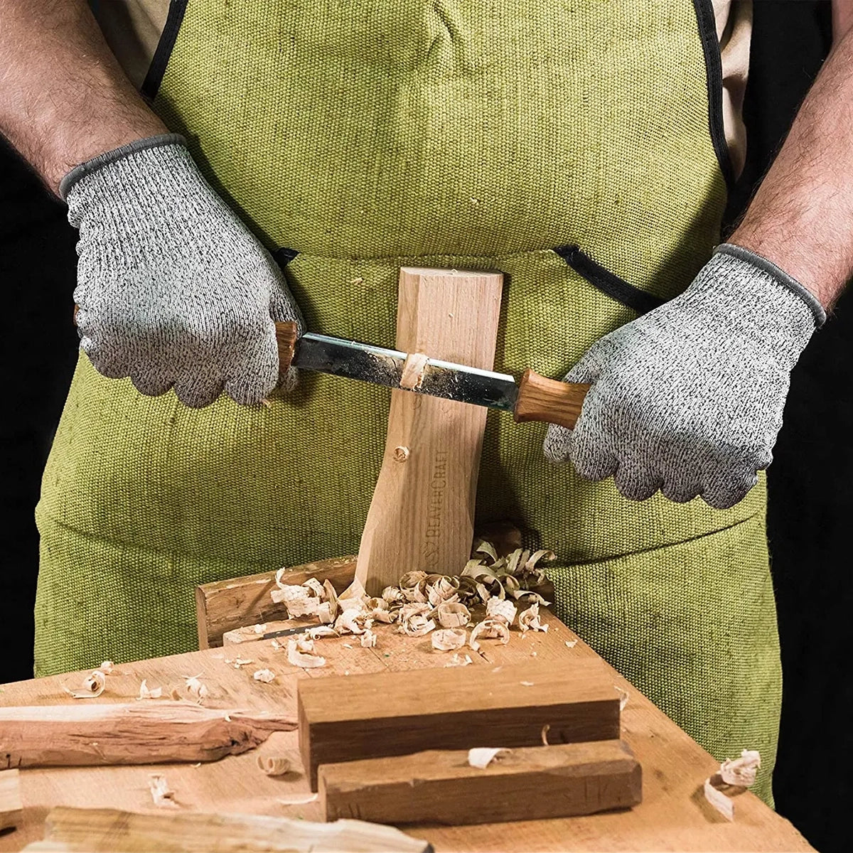 BeaverCraft 3mm Drawknife with Oak Handle in Leather Sheath