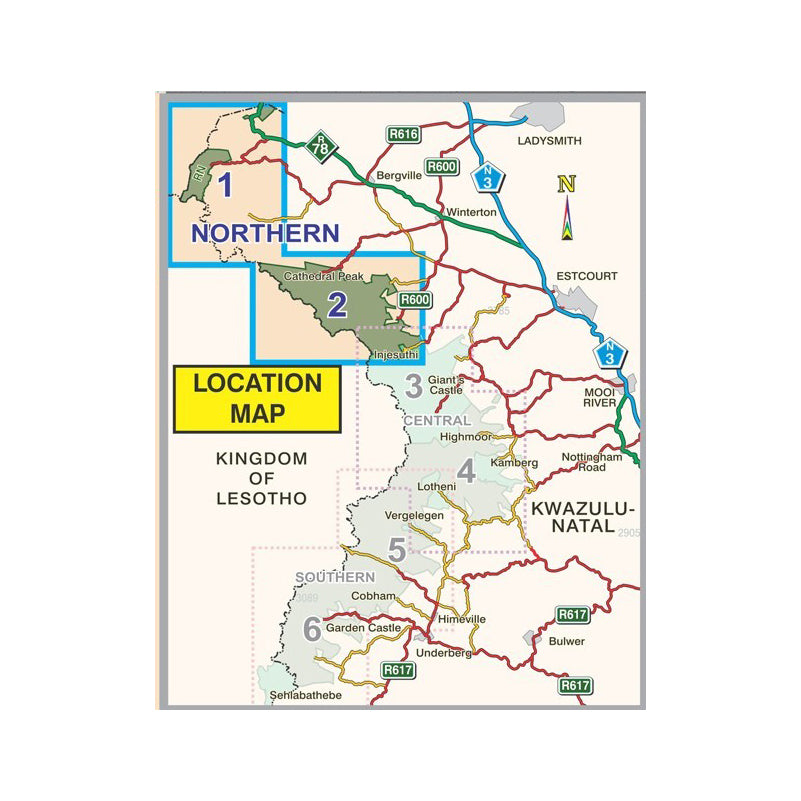 Slingsby Drakensberg North Hiking Map, Edition 3