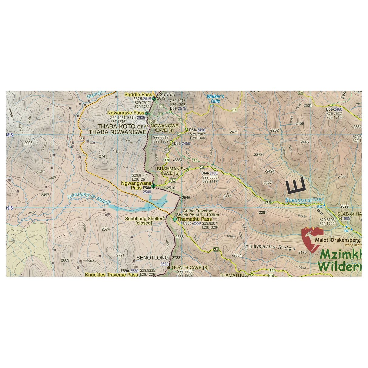 Slingsby Drakensberg South Hiking Map, Edition 2