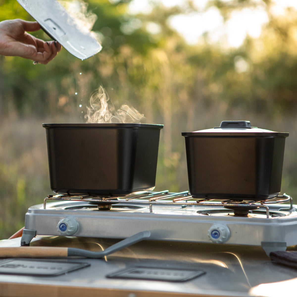 Square Cookware Nesting Pot Set with Storage Bag
