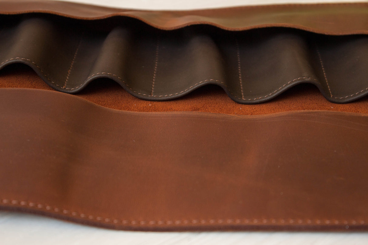 BeaverCraft 10 Pocket Genuine Leather Tool Roll