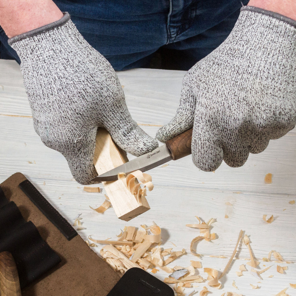 BeaverCraft C4 Sloyd Whittling Knife with Walnut Handle & Leather Sheath