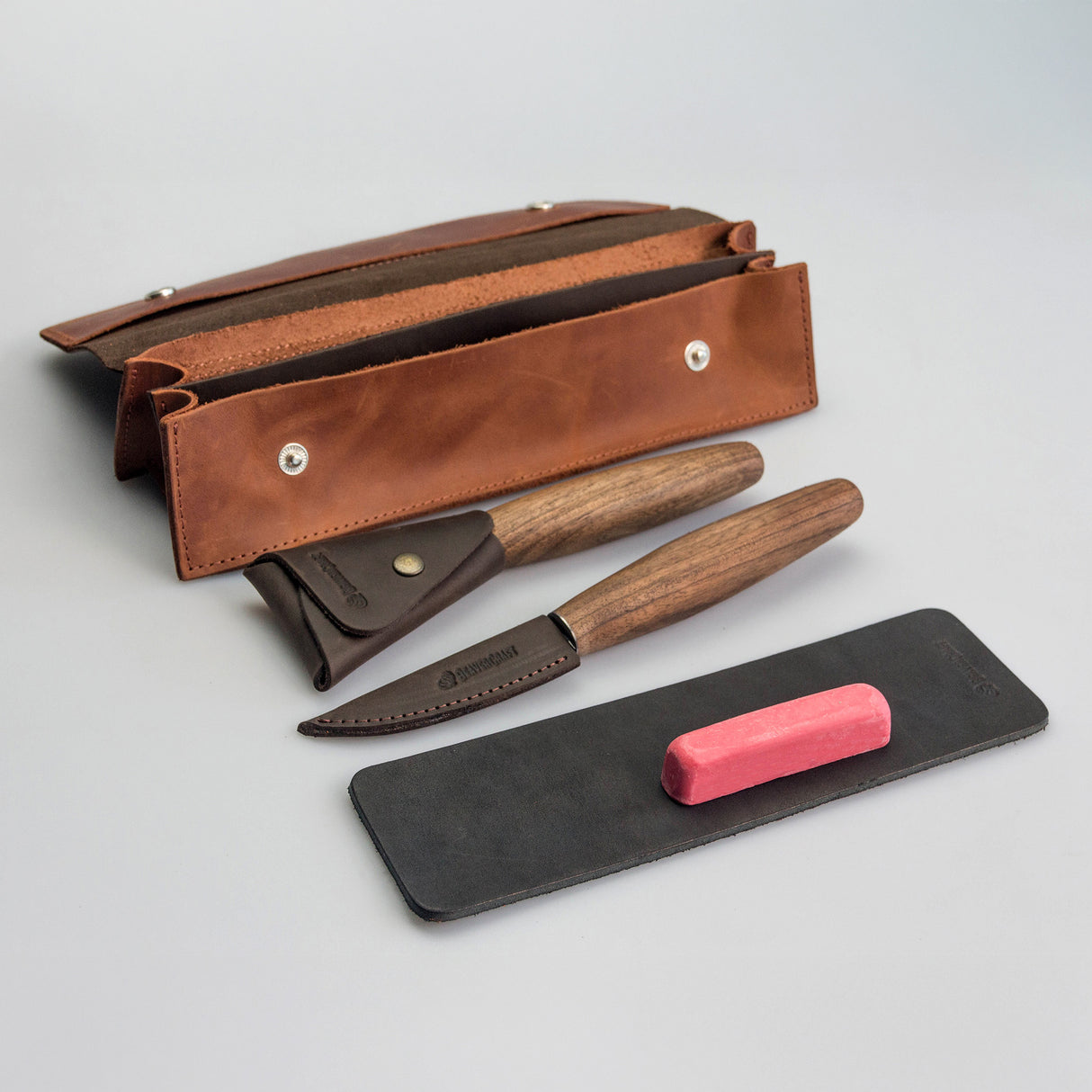 BeaverCraft 6 Piece Spoon Carving Set in Leather Case