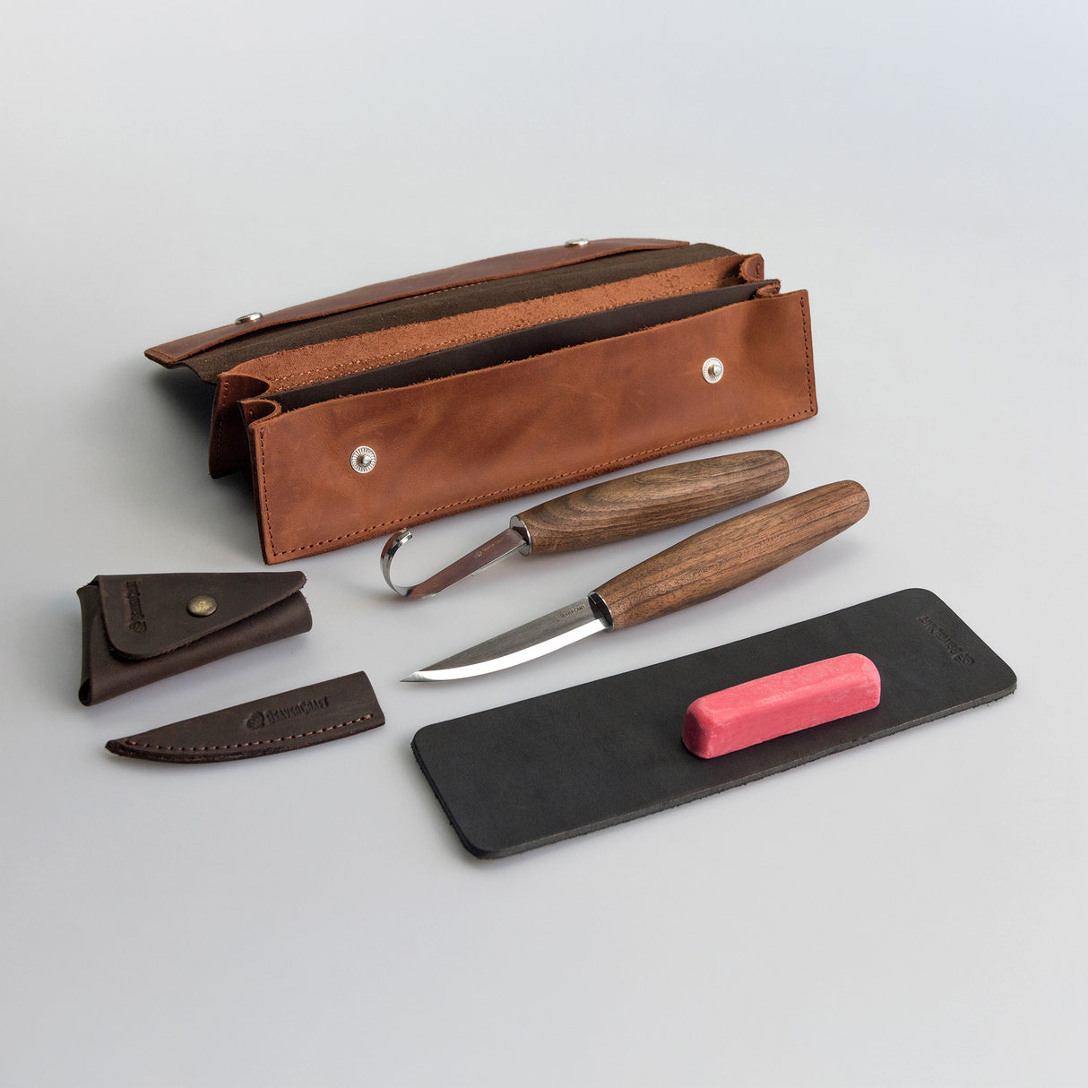 BeaverCraft 6 Piece Spoon Carving Set in Leather Case