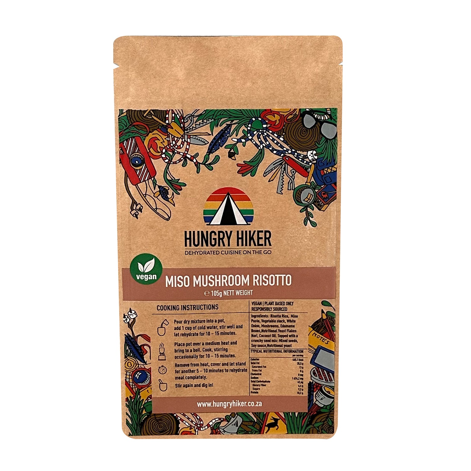 Hungry Hiker Dehydrated Miso Mushroom Risotto, 400g - Vegan