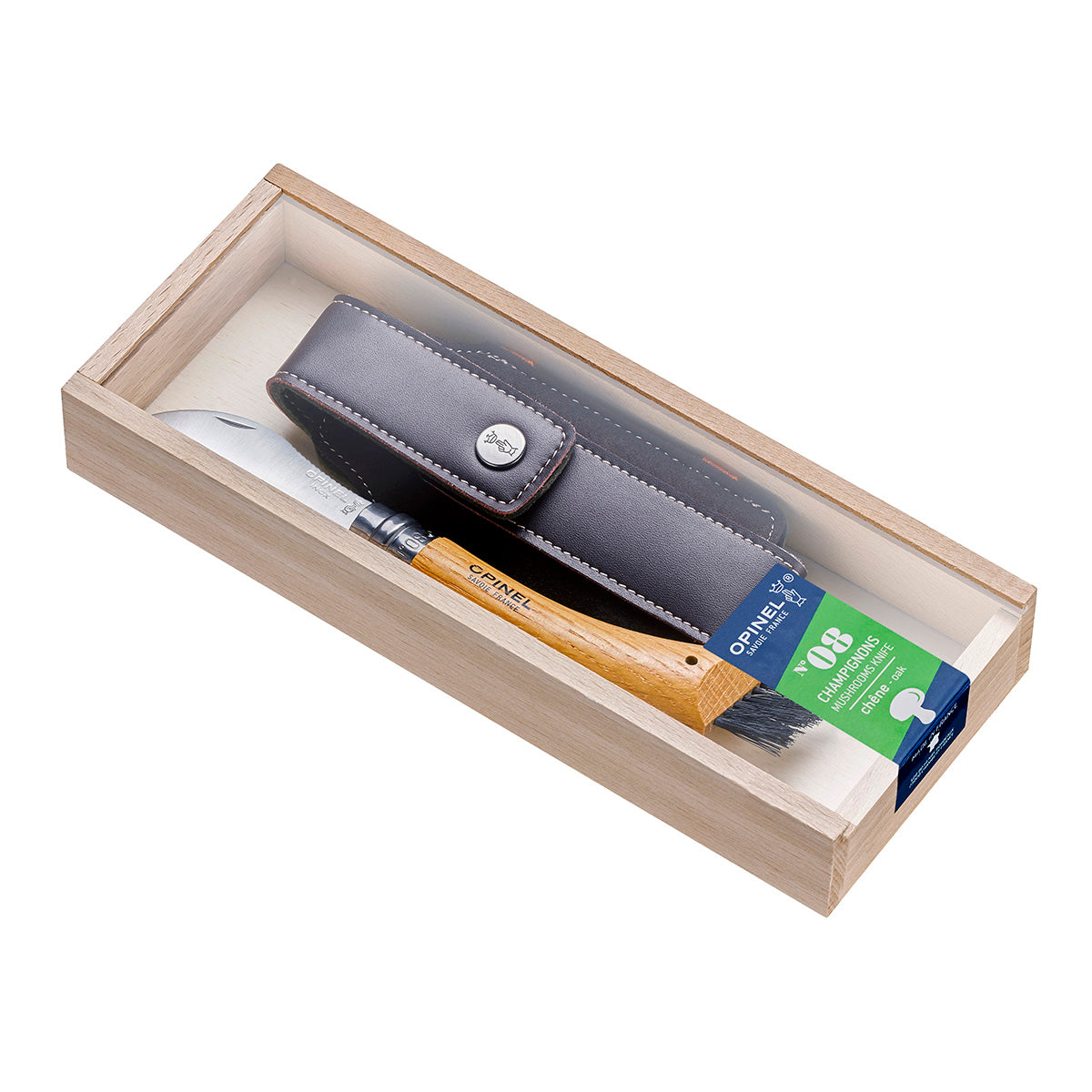 Opinel No. 8 Oak Mushroom Knife with Sheath & Gift Box