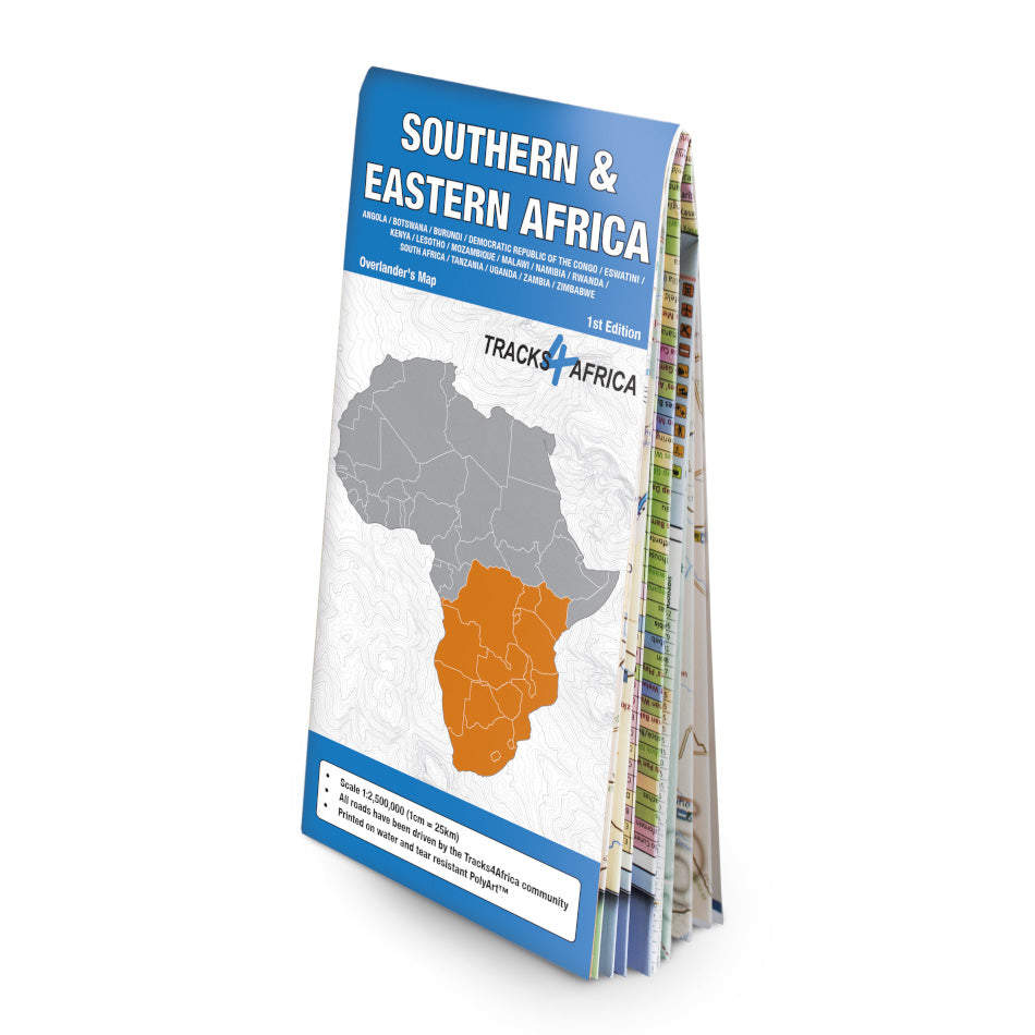 Tracks4Africa Southern & Eastern Africa Overlander's Map, Edition 1
