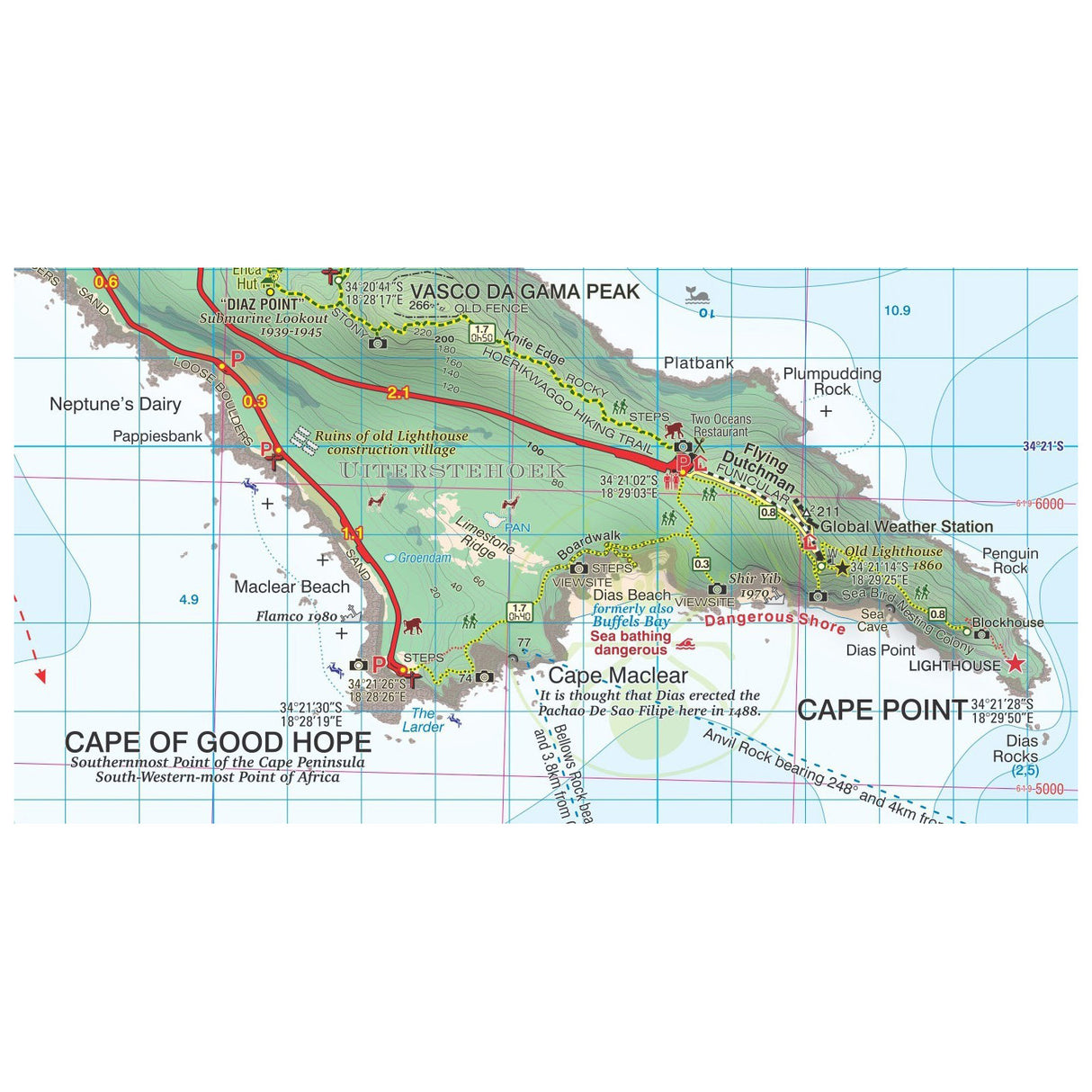 Slingsby Cape Point Hiking Map, Edition 5