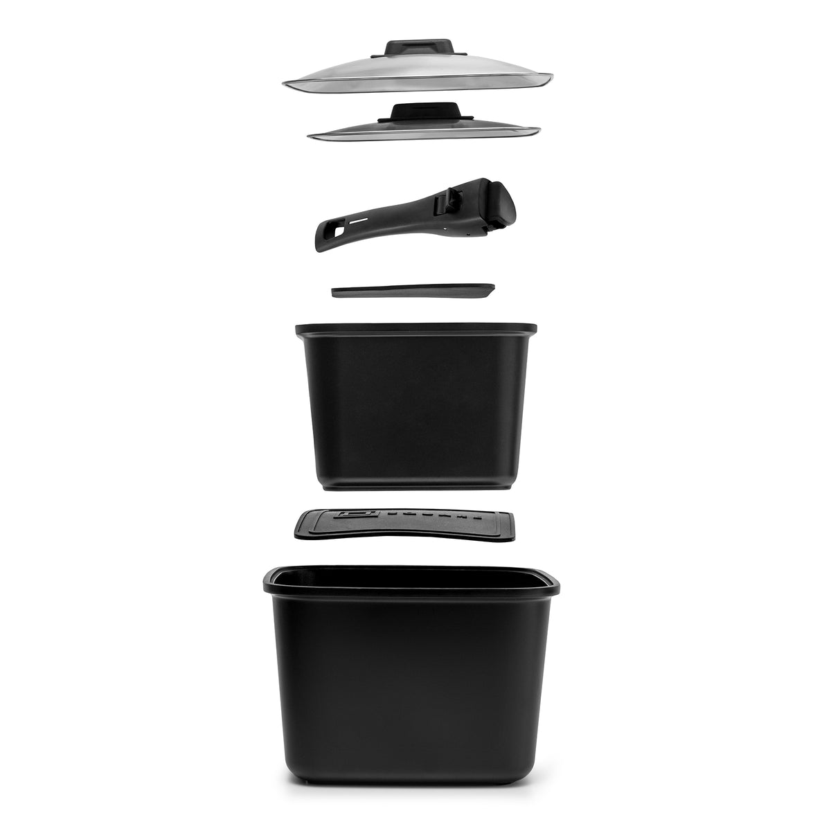 Square Cookware Nesting Pot Set with Storage Bag