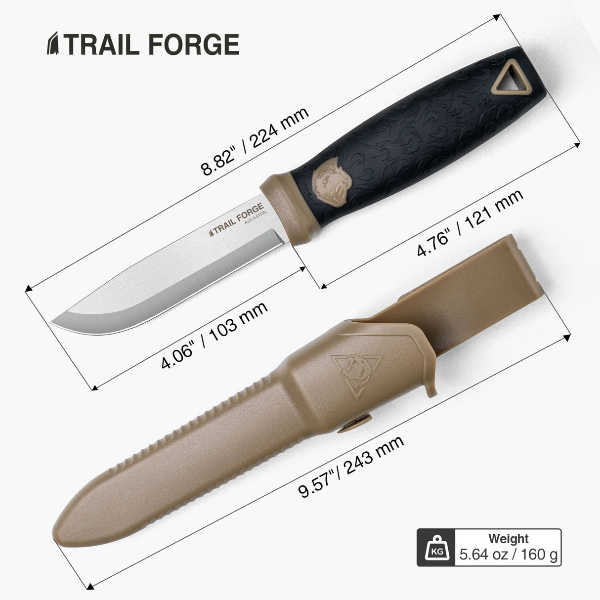 OneTigris Trail Forge Fixed Blade Camping Knife