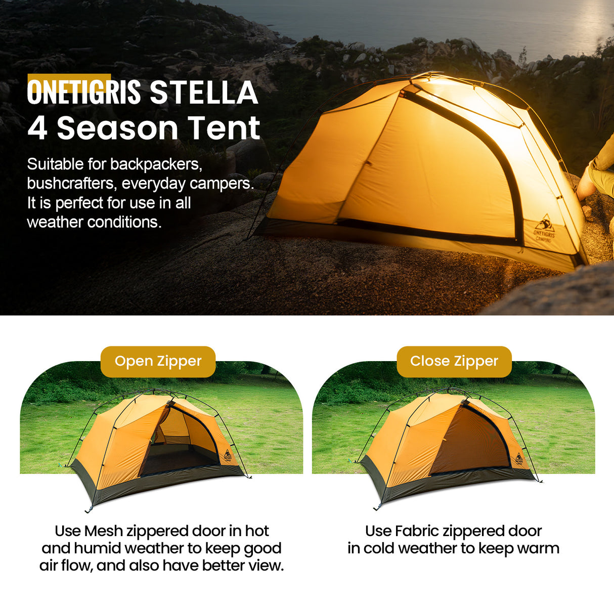 OneTigris Stella 2 Person Backpacking Tent