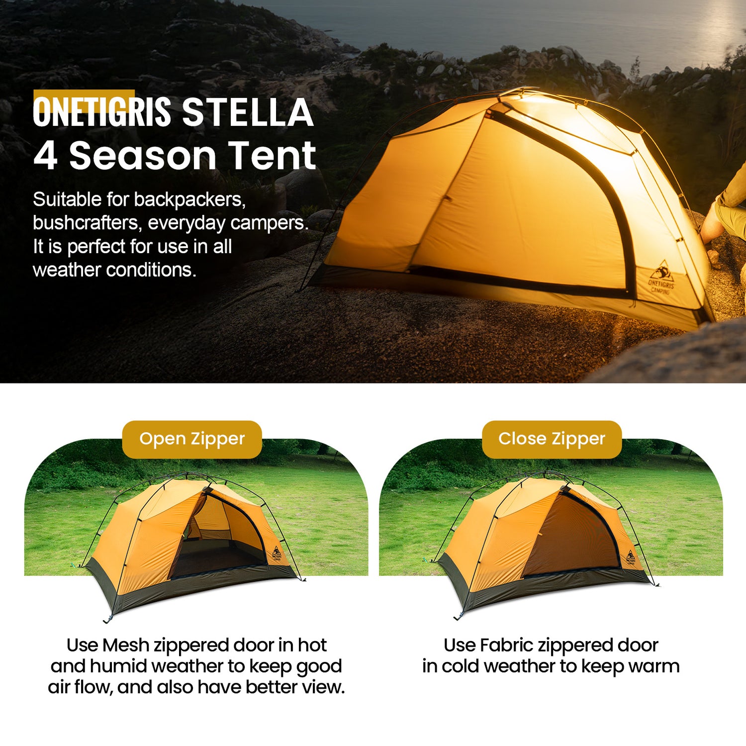 OneTigris Stella 2 Person Backpacking Tent