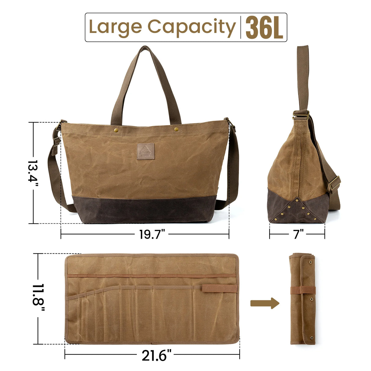 OneTigris Waxed Canvas Bag & Utility Roll