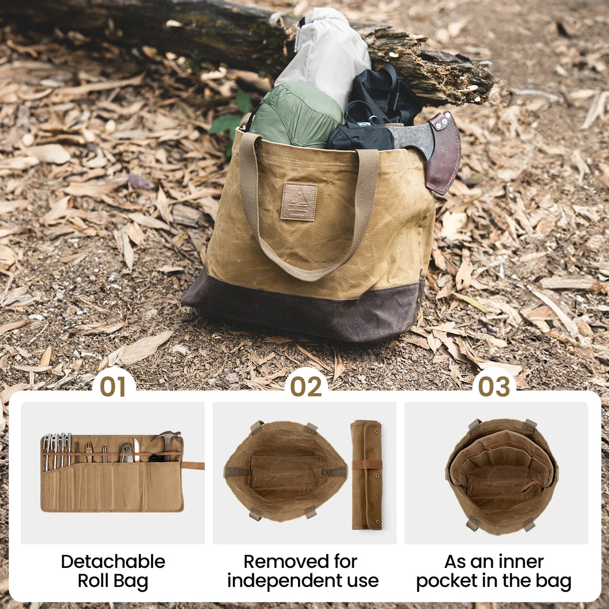 OneTigris Waxed Canvas Bag & Utility Roll