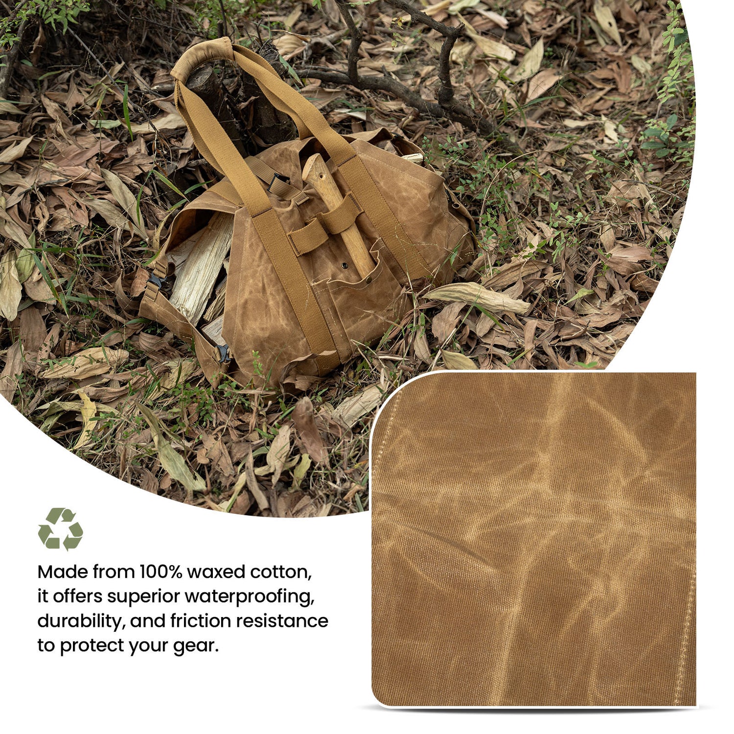 OneTigris Waxed Canvas Firewood Carrier