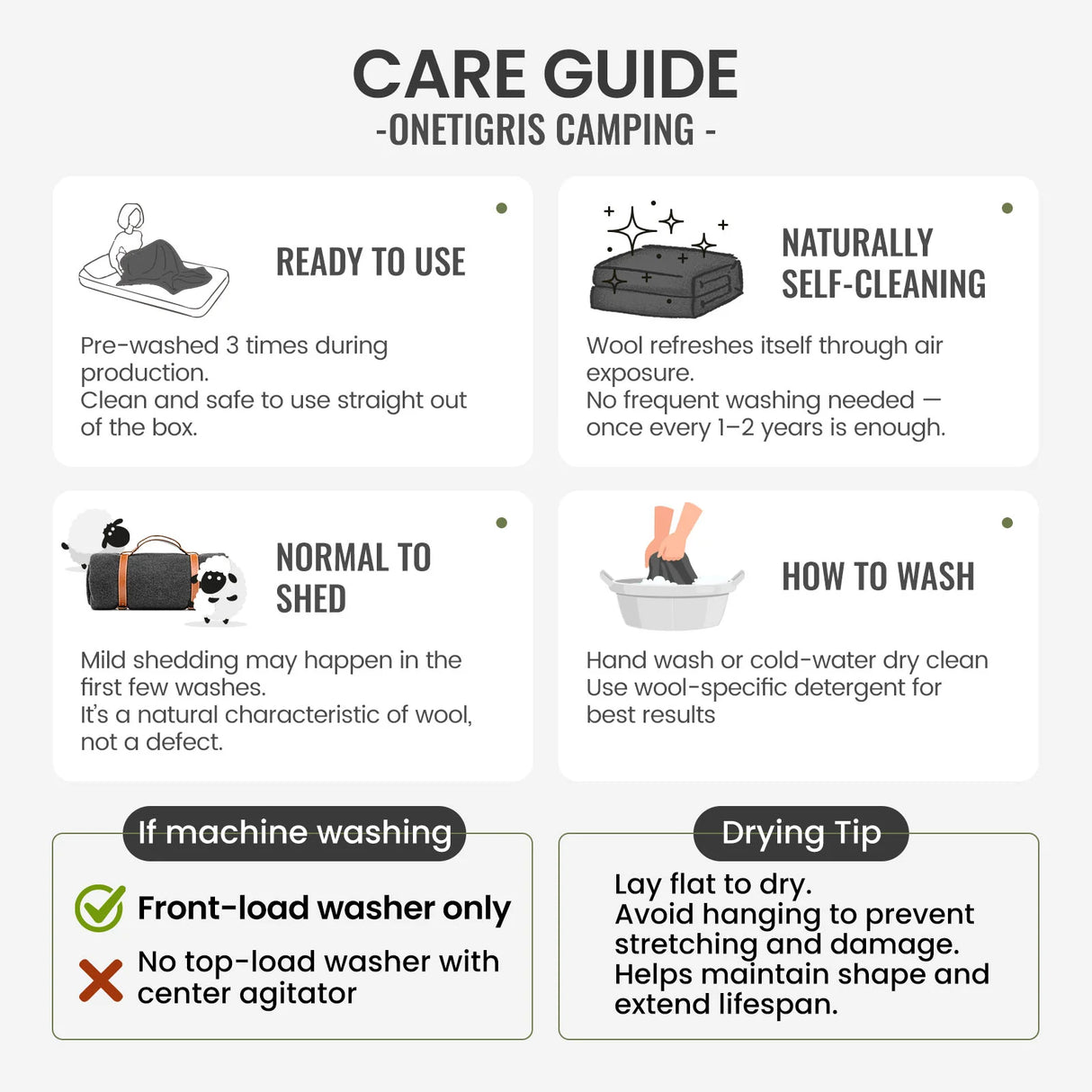 OneTigris Wool Camping Blanket