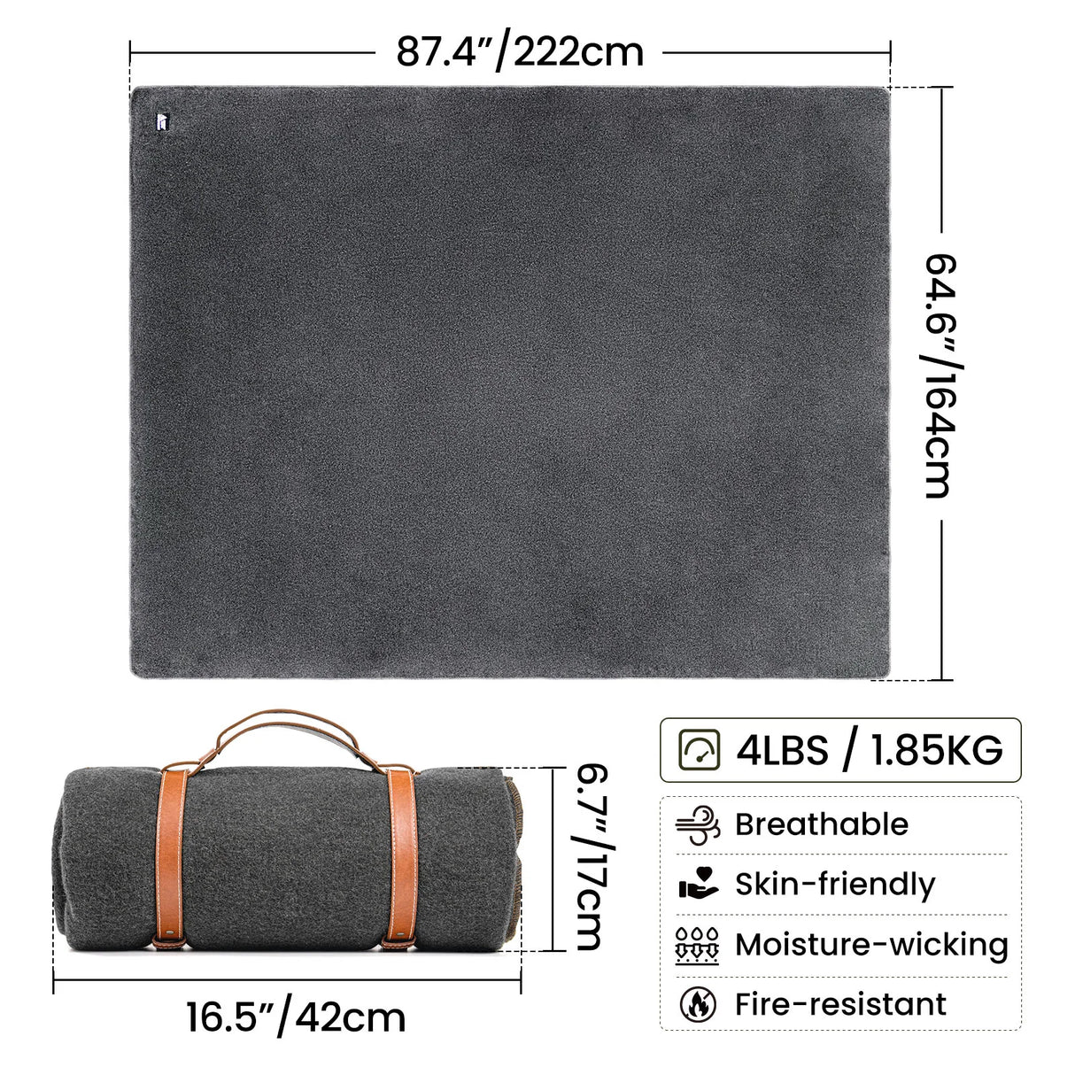 OneTigris Wool Camping Blanket