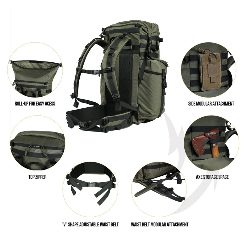 OneTigris Wild Rocket Bushcraft Backpack, 45 Litre