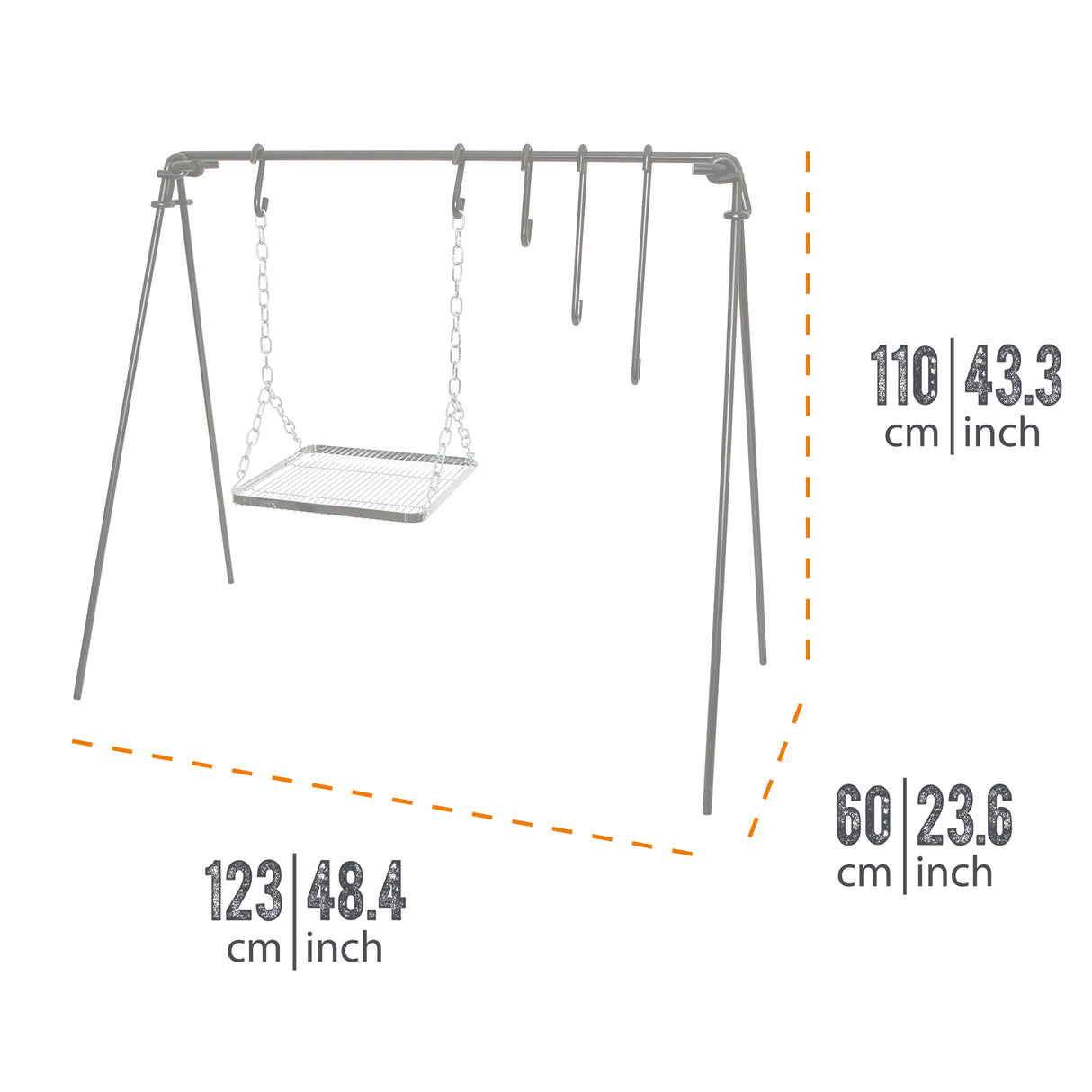 Petromax Coated Steel Fire Bridge, 1.15m