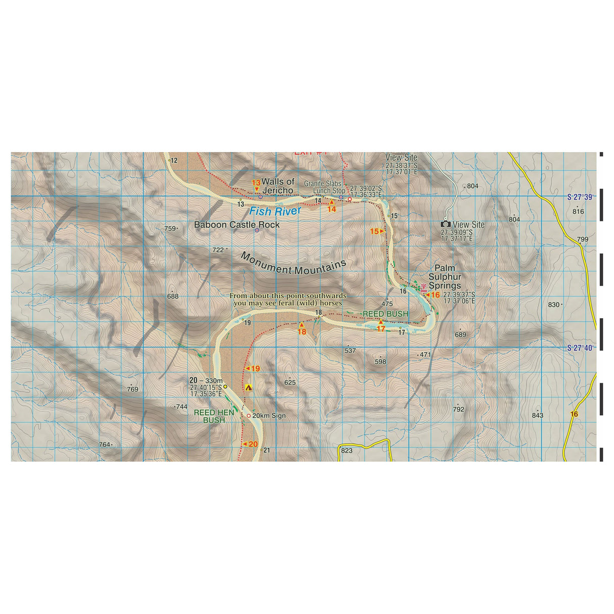 Slingsby Fish River Canyon Hiking Map, Edition 2