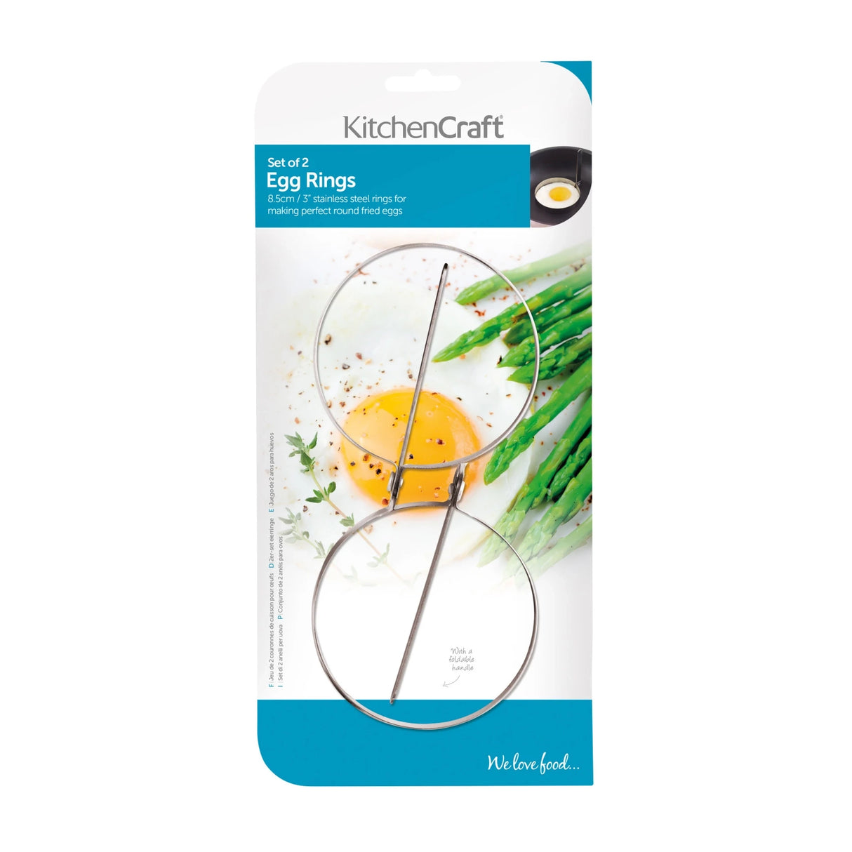 KitchenCraft Stainless Steel Egg Rings, Set of 2