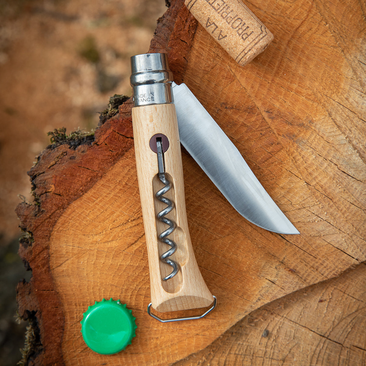 Opinel No. 10 Corkscrew Knife with Bottle Opener