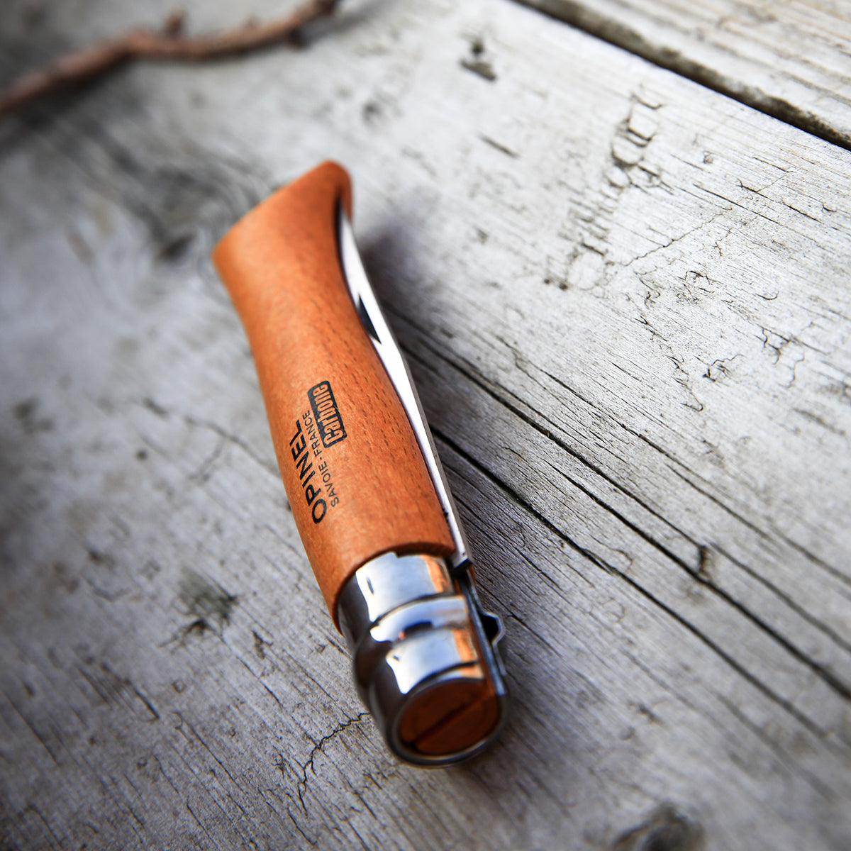 Opinel No. 8 Traditional Classic Carbon Folding Knife with Sheath & Gift Box