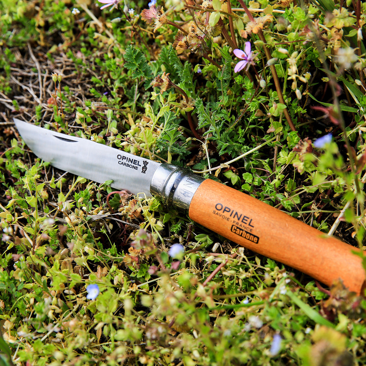 Opinel No. 8 Traditional Classic Carbon Folding Knife with Sheath & Gift Box