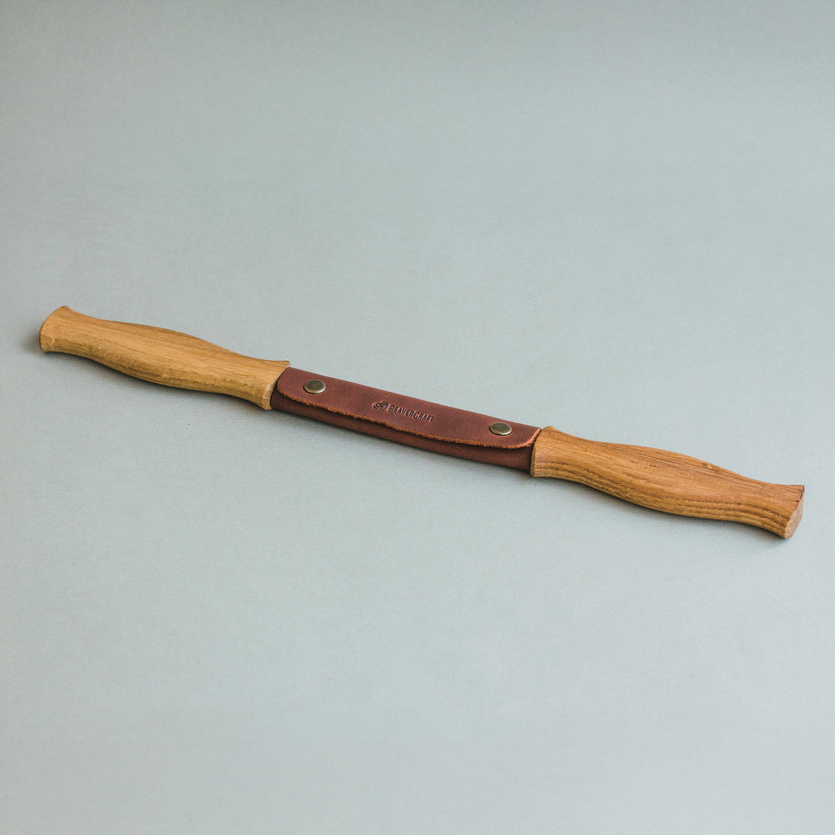 BeaverCraft 3mm Drawknife with Oak Handle in Leather Sheath