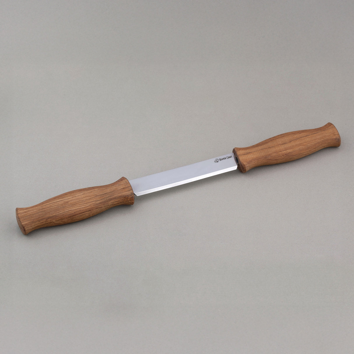 BeaverCraft 3mm Drawknife with Oak Handle in Leather Sheath